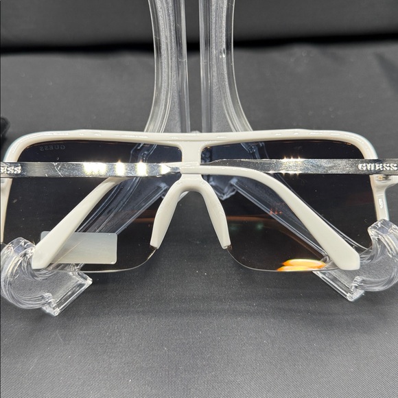 GUESS White Shield Sunglasses with blueGradient Lenses NEW main image 8